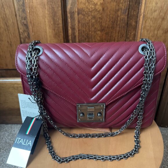NWT Chiara Ferretti Ruby Leather Shoulder/Crossbody Bag - Picture 13 of 14